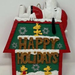 Vintage Peanuts Snoopy Kurt S. Adler Christmas Classic 9” Plaque