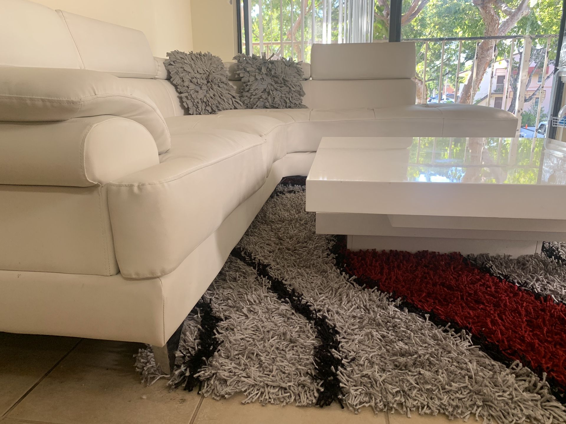 **FREE** White Leather Sectional Sofa