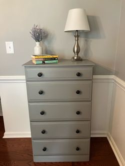 5 drawer gray dresser