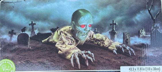 Halloween Animatronic Crawling Zombie Sound Activated Light Up Eyes