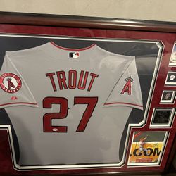 Mike Trout Framed Jersey W/ 3 Autos!!!!