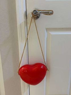 Red Heart-Shaped Crossbody Bag