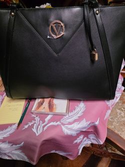 Large leather hand bag and wallet matching