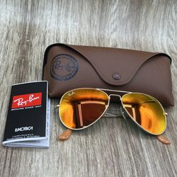 Rayban glasses gold with case ray and wayfarers