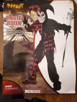 Spirit Sinister Jester Halloween costume medium 8/10
