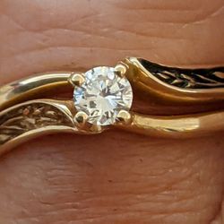 14K DIAMOND SET WEDDING SET EXCELLENT DIAMOND 