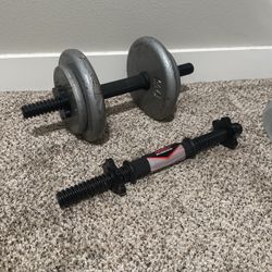 2 - Adjustable Dumbbells + 50lb weight 