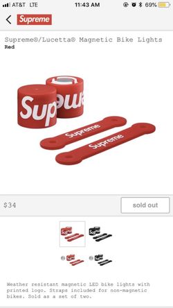 Supreme lucetta magnetic bike lights in red