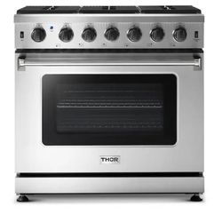 Thor Kitchen 36-in 6- Burners 6.0 cu ft Freestanding Natural Gas Range (Stainless Steel)