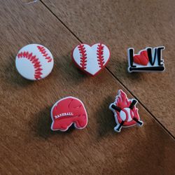 Lot Of 5 Croc Charms Baseball 
