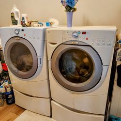 Whirlpool Duet Washer & Dryer W/ Pedestals 
