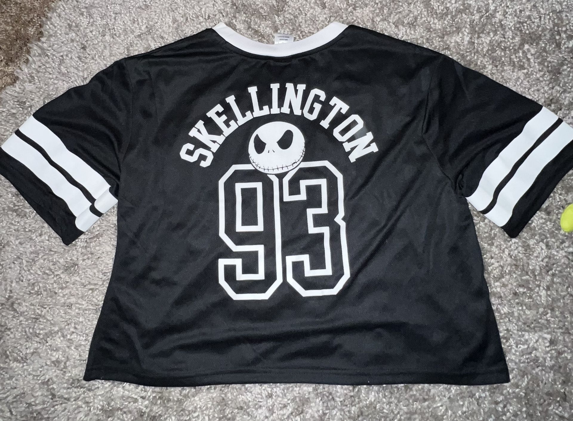 Disney Nightmare Before Christmas Jack Skellington Crop Top Jersey Large