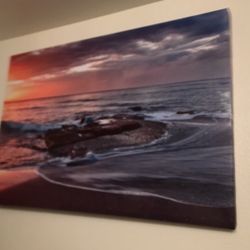Beautiful Art Canva Beach Sunset