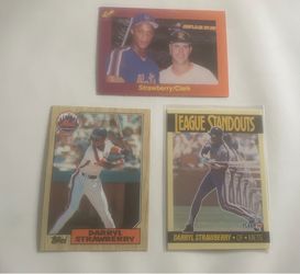 Lot of 3 Darryl Strawberry Mets cards