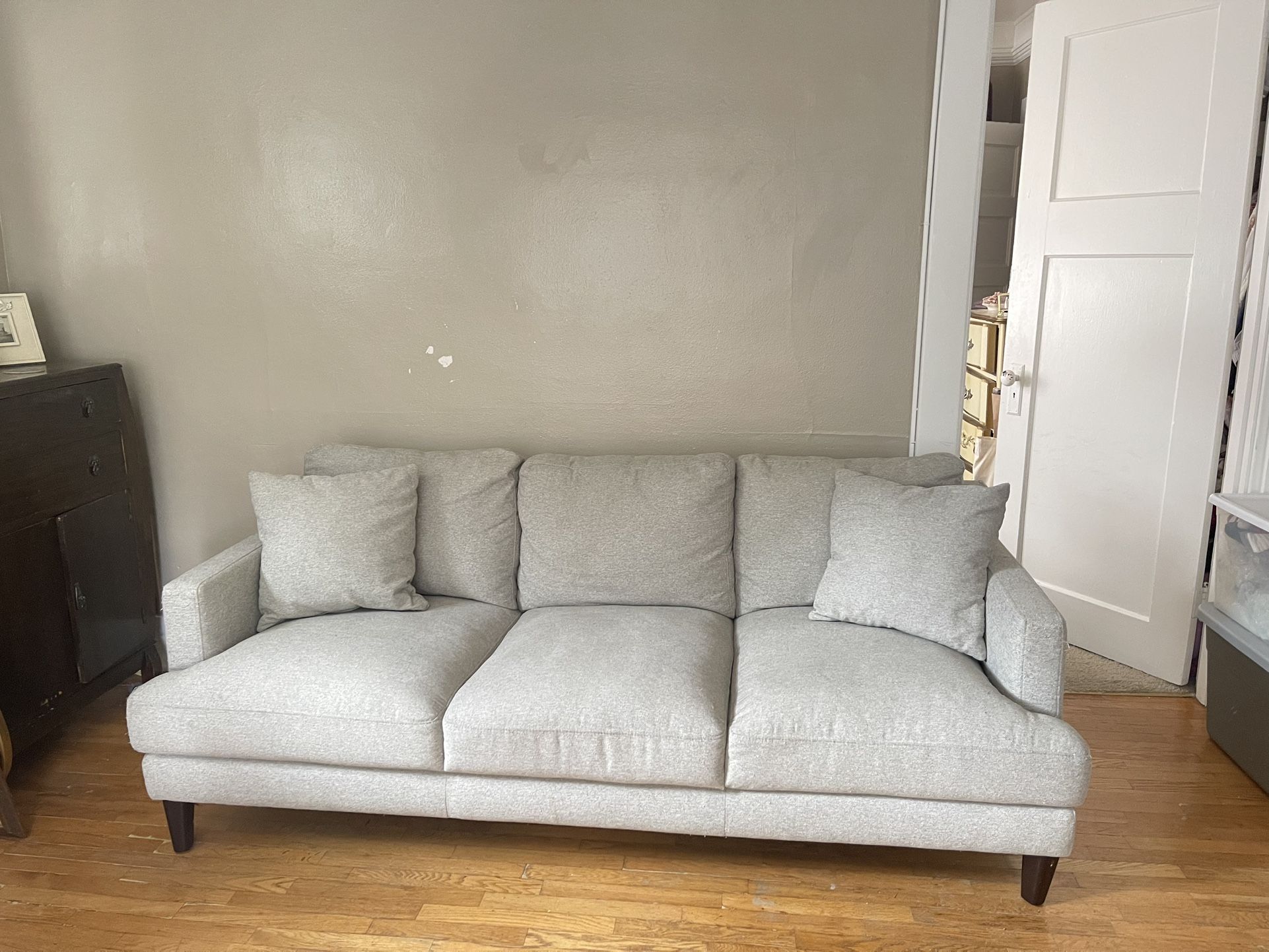 modern light heather grey couch