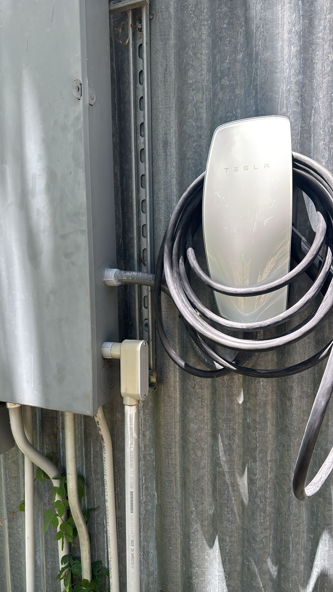 Tesla Wall Charger And Outlet Installed