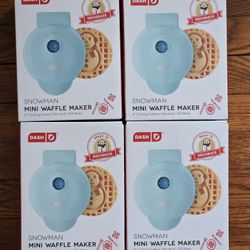 Dash Mini Waffle Maker Snowman 4 pack
