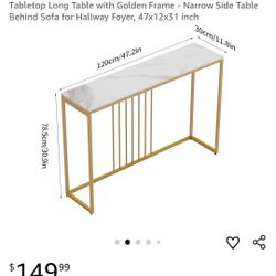 White Table With Gold Frame Legs