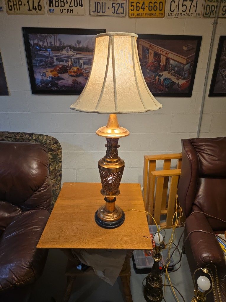 Restored and rewired Cooper Table. Lamp