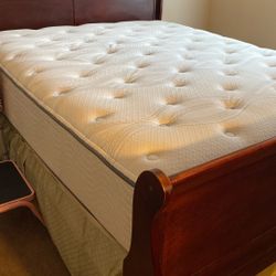 Ashley Furniture Queen Size Bed Frame With 10” Thick Mattress In Great Condition Mattress Is Comfortable & Clean Selling Because i Am Moving 