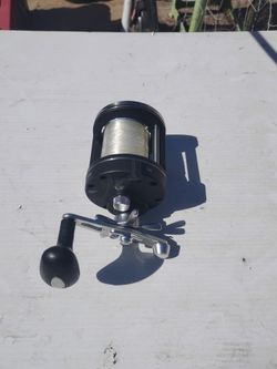 Black Conventional Fishing Reel with Line