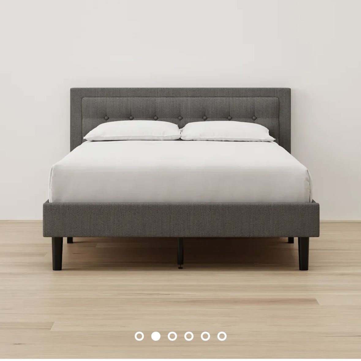 Queen Upholstered Headboard And Bed frame Grey
