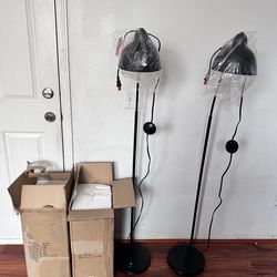 Floor lamp-Modern Standing Floor Lamps with 8W LED Bulb, Foot Switch & Adjustable Head - Metal Tall