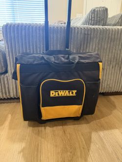 DEWALT 21x19x10 Heavy Duty Rolling Tool Bag – Hard Bottom with Front Pockets