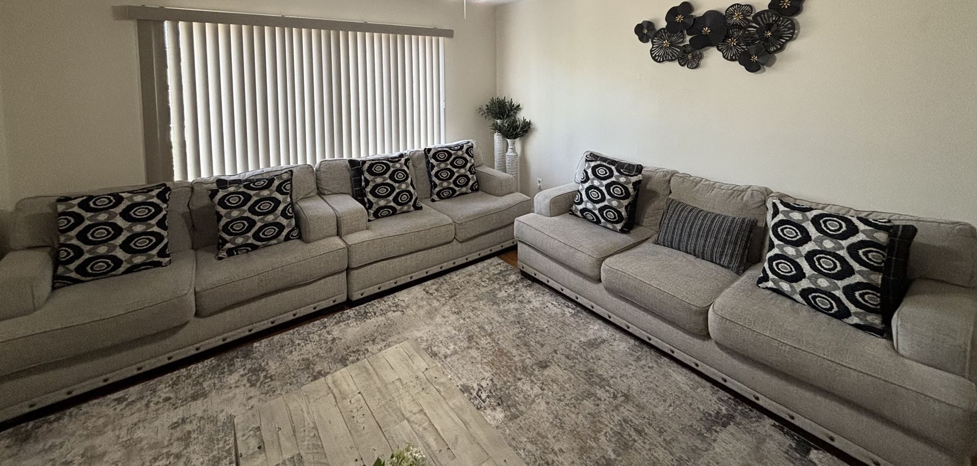 3 Piece Coach Sofa Set + Coffee Table