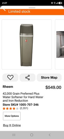 Rheem 42,000 Grain Water Softener