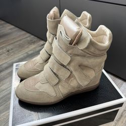Isabel Marant *Inspired* Wedge Sneakers Shoes Taupe