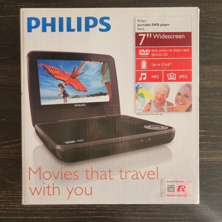 Philips Portable DVD Player 7" Widescreen PET741M/37 Black