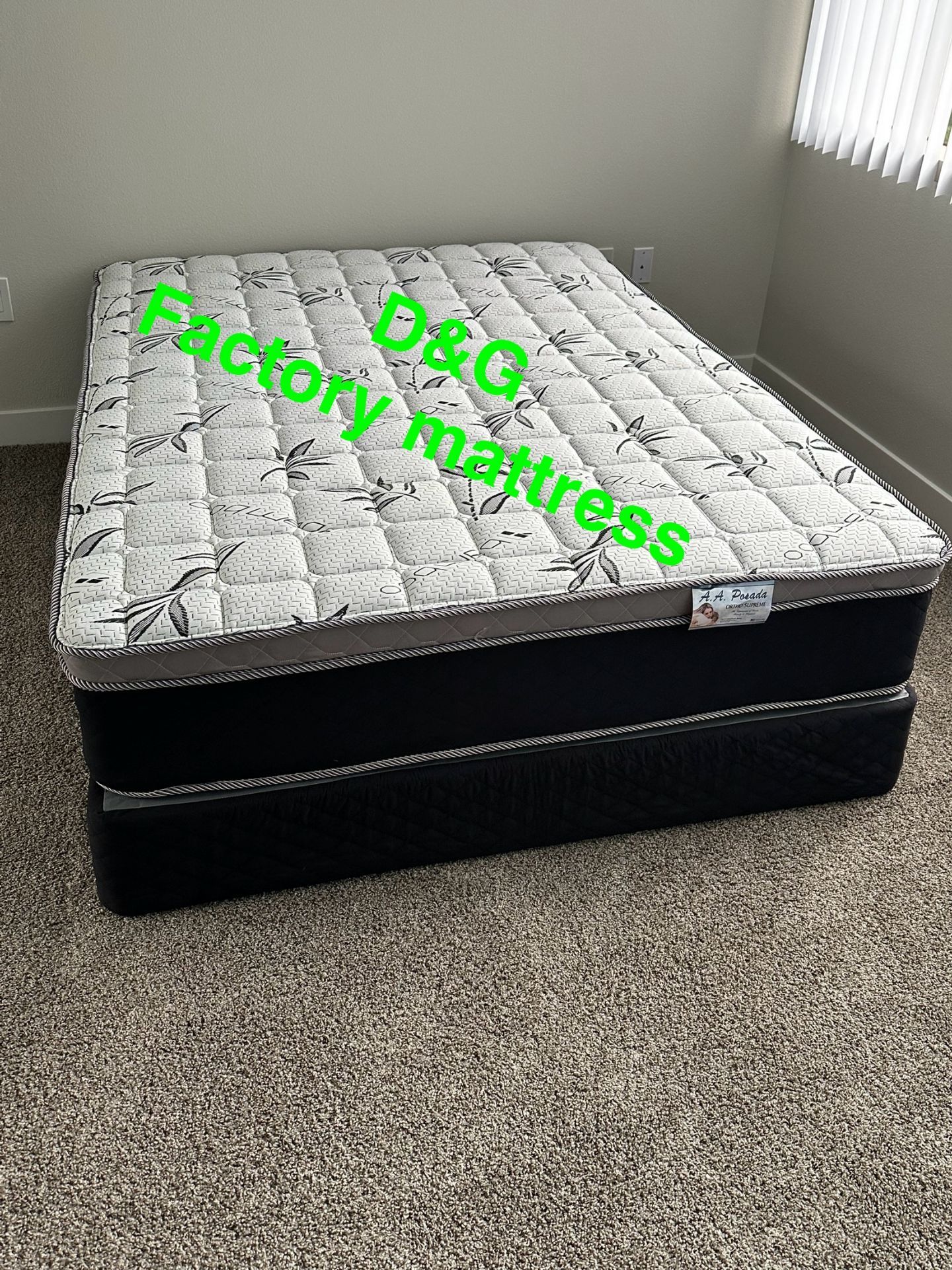 Queen Size Mattress Pillow Top 12" new mattress in a plastic sealed
