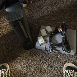 Old Xbox 360 And A Ps1