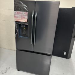 New Fridge Black Stainless Matte French Door 1 Year Warranty 