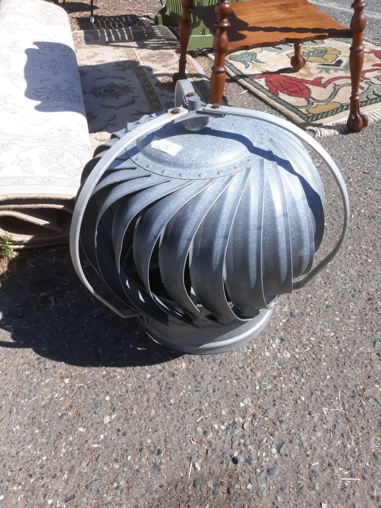Weather and Pinwheen Turning Roof Vent Rustic Galvanized Yard Art Industrial