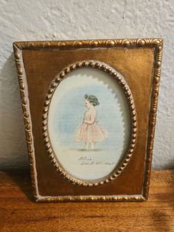 Vtg. Gold Gilt Frame by Robert Grace with Queen Victoria's Daughter Princess Alice Book Page Print