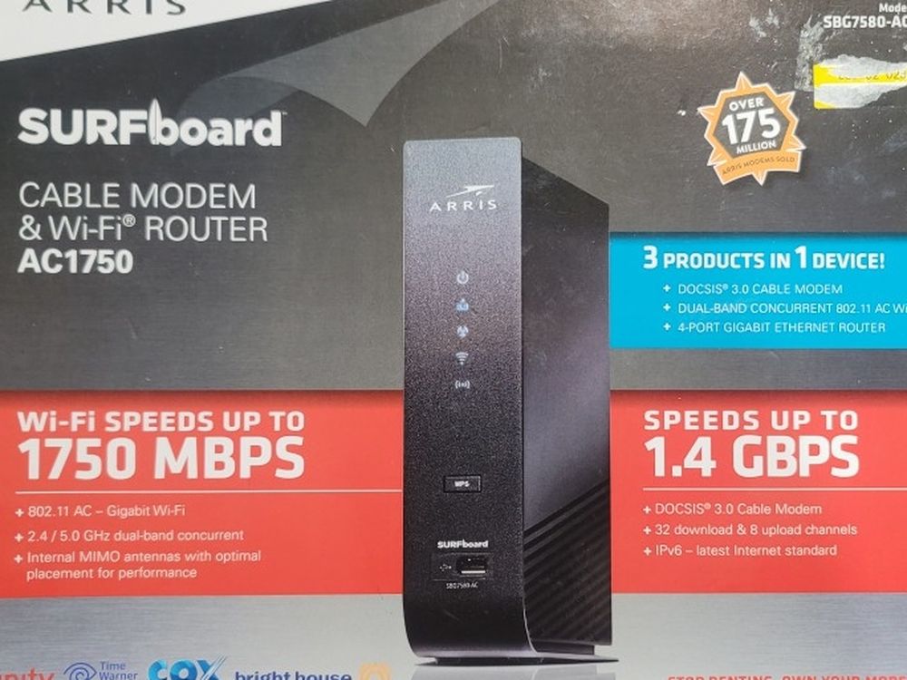 Arris Surfboard Modem And Router Ac1750 SBG7580-AC
