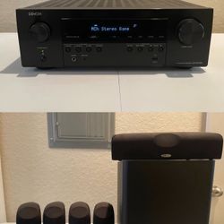 Denon Receiver With Polk Audio Surround speakers 
