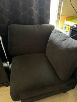 Dark Gray Fabric Accent Chair