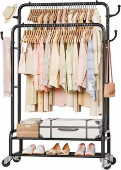 Sturdy Garment Rack for Bedroom: 265 lbs Heavy Duty Clothes Organizer $ 15