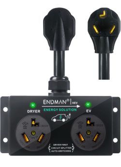 Automatic Power Switch for Dryer and EV (NEMA 10-30P Only) - 3-Prong Intelligent Splitter for Pre-1996 Homes - Share Old 240V Outlet - Compatible with