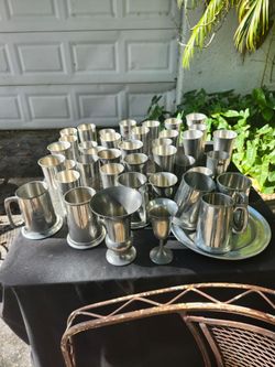 Vintage Pewter Cup Lot