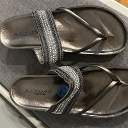 Silver women's sandals size 7 1/2