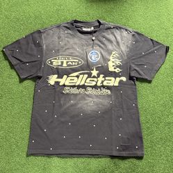 HELLSTAR black and white t shirt with graphic design