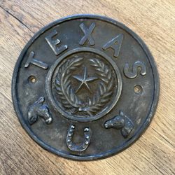 Texas Sign Plaque made of raw cast iron metal
