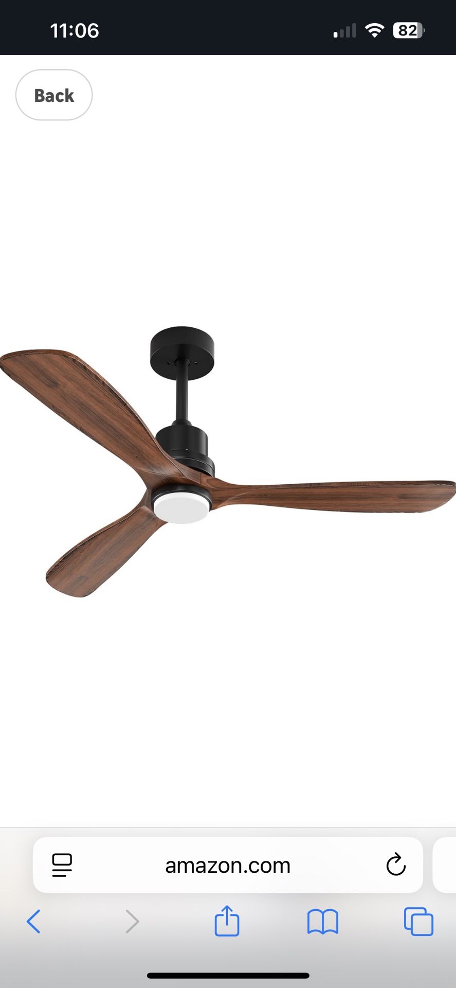 Obabala 52 Inch Ceiling Fans with Lights and Remote Control-Outdoor Ceiling Fan with Light 3 Walnut Blade for Bedroom Living Room Indoor Farmhouse Pat