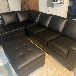 Black Sectional Couch - $250