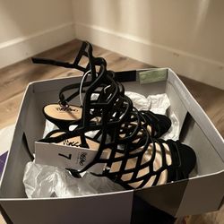 Brand New Black Strapped Heels 
