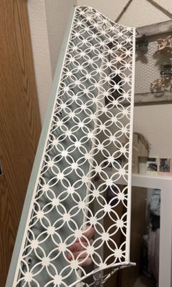 Wood and Metal Lattice Shelf